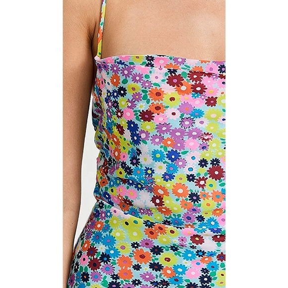 STAUD Bellamy Vibrant Ditzy Floral Lace Up Garden Party Maxi Slip Dress - Picture 7 of 15